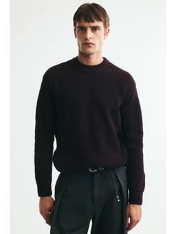 H&M - Men Purple Relaxed Fit Rib-Knit Jumper