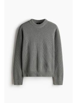 H&M - Men Grey Relaxed Fit Rib-Knit Jumper