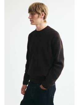 H&M - Men Brown Relaxed Fit Rib-Knit Jumper