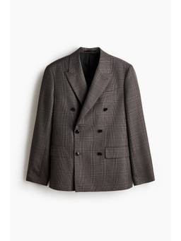 H&M - Men Brown Regular Fit Double-Breasted Blazer