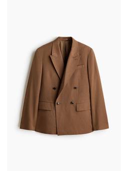 H&M - Men Brown Regular Fit Double-Breasted Blazer