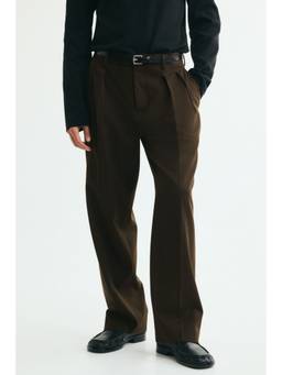 H&M - Men Olive Loose Fit Suit Trousers