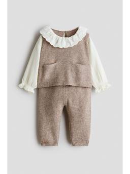 H&M - Girls Beige 2-Piece Top And Trouser