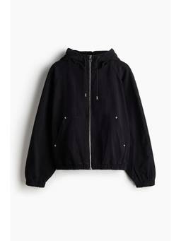 H&M - Men Black Hooded Cotton Workwear Jacket
