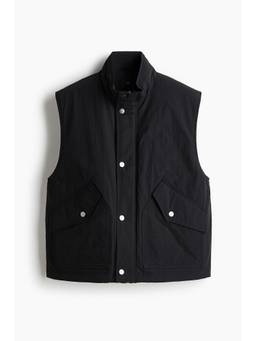 H&M - Men Black Stand-Collar Gilet