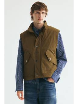 H&M - Men Green Stand-Collar Gilet