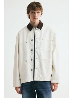 H&M - Men White Denim Workwear Jacket