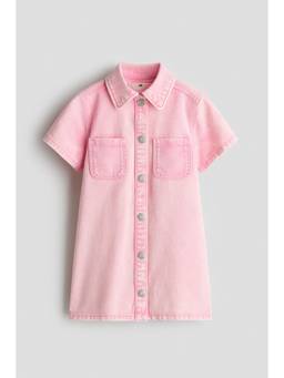 H&M - Girls Pink Denim Shirt Dress
