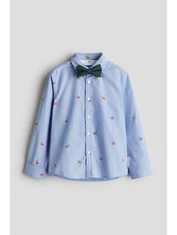 H&M - Boys Blue 2-Piece Shirt And Bow Tie