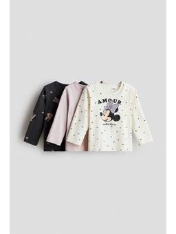 H&M - Girls Multi-Color 3-Pack Printed Tops