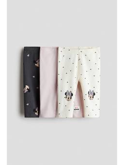 H&M - Girls Multi-Color 3-Pack Printed Leggings