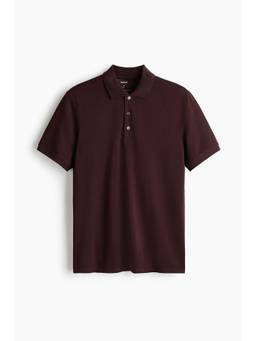 H&M - Men Brown Cooling Regular Fit Polo T-Shirt