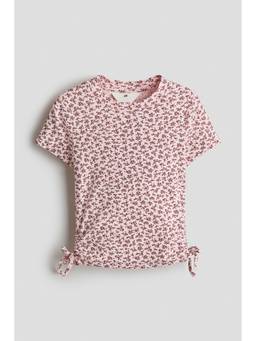 H&M - Girls Pink Drawstring-Detail Cotton Top