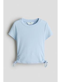 H&M - Girls Blue Drawstring-Detail Cotton Top