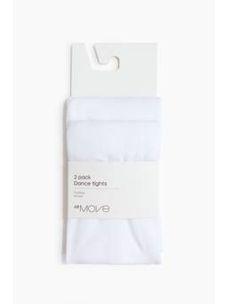 H&M MOVE - Girls White 2-Pack Sheer Leggings