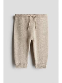 H&M - Boys Beige Fine-Knit Cotton Joggers
