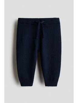 H&M - Boys Navy Blue Fine-Knit Cotton Joggers
