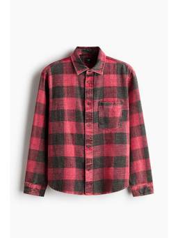 H&M - Men Red Relaxed Fit Cotton Shirt