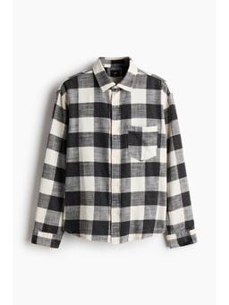 H&M - Men Black Relaxed Fit Cotton Shirt