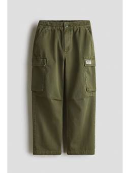 H&M - Boys Green Cotton Cargo Trousers