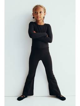 H&M - Girls Black Flared Sports Leggings With Softmove