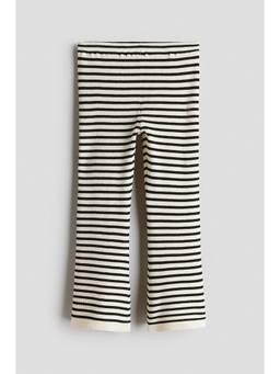 H&M - Girls White Flared Rib-Knit Leggings