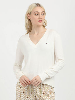 Tommy Hilfiger - Women's White Color Sweater