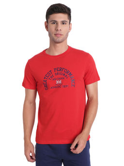 AM SWAN - Mens Printed Fiery Red T-shirt