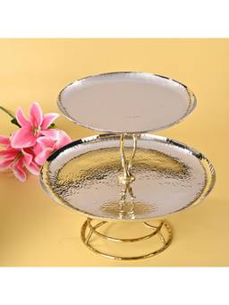 Gibox - Rope Texture Design Hammered 2-Tier Cake Stand