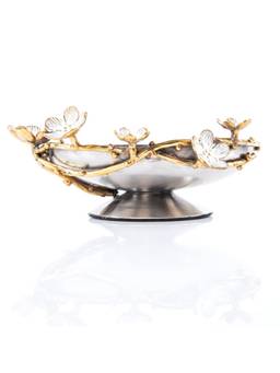 Gibox - Designer Stem Stand Cerulean Floral Decorative Bowl (Pack Of 3)