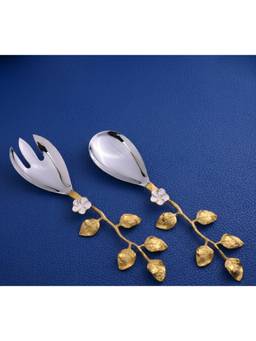 Gibox - Leaf Bloom Salad Server Cutlery (Pack of 2)