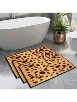 Athom Living - Brown Easy Home Designer Soft Anti Slip Bath Mats (Pack Of 3) (M)