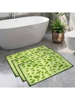 Athom Living - Green Easy Home Designer Soft Anti Slip Bath Mats (Pack Of 3) (M)