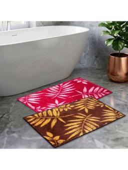 Athom Living - Multi-Color Easy Home Designer Soft Anti Slip Bath Mats (Pack Of 2) (M)