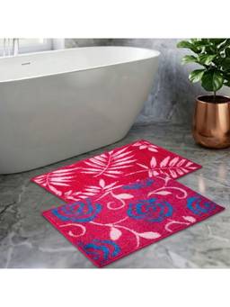 Athom Living - Pink Easy Home Designer Soft Anti Slip Bath Mats (Pack Of 2) (M)