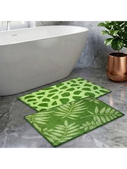 Athom Living - Green Easy Home Designer Soft Anti Slip Bath Mats (Pack Of 2) (M)
