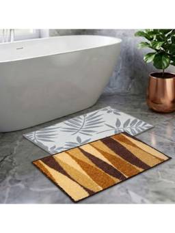 Athom Living - Multi-Color Easy Home Designer Soft Anti Slip Bath Mats (Pack Of 2) (M)