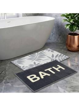 Athom Living - Multi-Color Easy Home Designer Soft Anti Slip Bath Mats (Pack Of 2) (M)