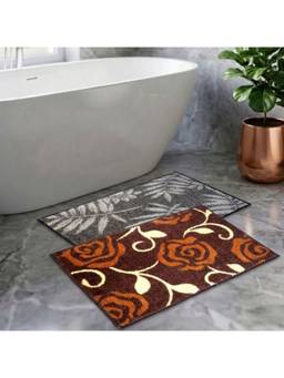 Athom Living - Multi-Color Easy Home Designer Soft Anti Slip Bath Mats (Pack Of 2) (M)