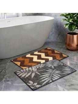 Athom Living - Multi-Color Easy Home Designer Soft Anti Slip Bath Mats (Pack Of 2) (M)