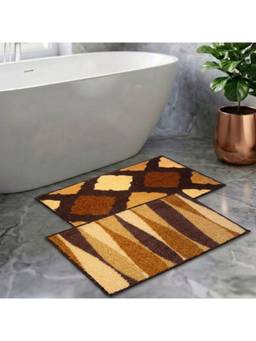 Athom Living - Multi-Color Easy Home Designer Soft Anti Slip Bath Mats (Pack Of 2) (M)