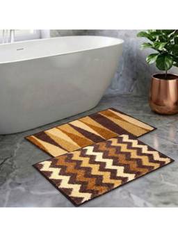 Athom Living - Multi-Color Easy Home Designer Soft Anti Slip Bath Mats (Pack Of 2) (M)