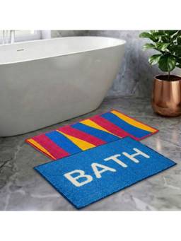 Athom Living - Multi-Color Easy Home Designer Soft Anti Slip Bath Mats (Pack Of 2) (M)