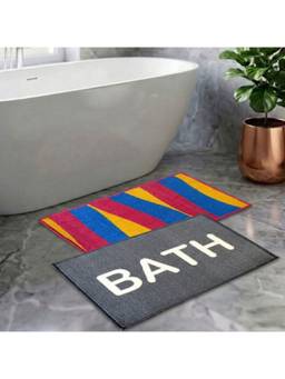 Athom Living - Multi-Color Easy Home Designer Soft Anti Slip Bath Mats (Pack Of 2) (M)