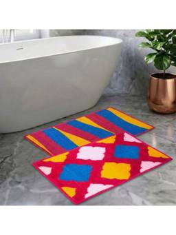 Athom Living - Multi-Color Easy Home Designer Soft Anti Slip Bath Mats (Pack Of 2) (M)