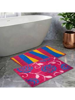 Athom Living - Multi-Color Easy Home Designer Soft Anti Slip Bath Mats (Pack Of 2) (M)