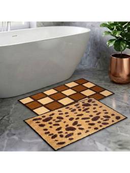 Athom Living - Multi-Color Easy Home Designer Soft Anti Slip Bath Mats (Pack Of 2) (M)