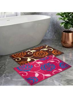 Athom Living - Multi-Color Easy Home Designer Soft Anti Slip Bath Mats (Pack Of 2) (M)