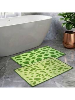 Athom Living - Green Easy Home Designer Soft Anti Slip Bath Mats (Pack Of 2) (M)