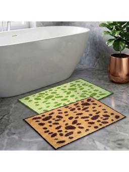 Athom Living - Multi-Color Easy Home Designer Soft Anti Slip Bath Mats (Pack Of 2) (M)